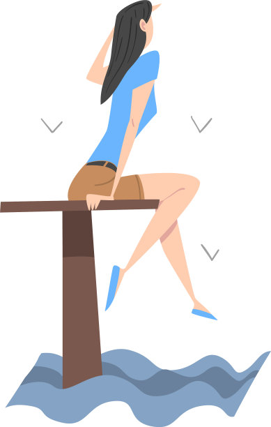 坐着的女性展望着光明的未来图片下载