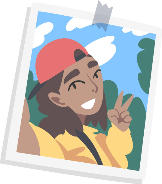 快乐女孩的脸戴着棒球帽拍照图片下载