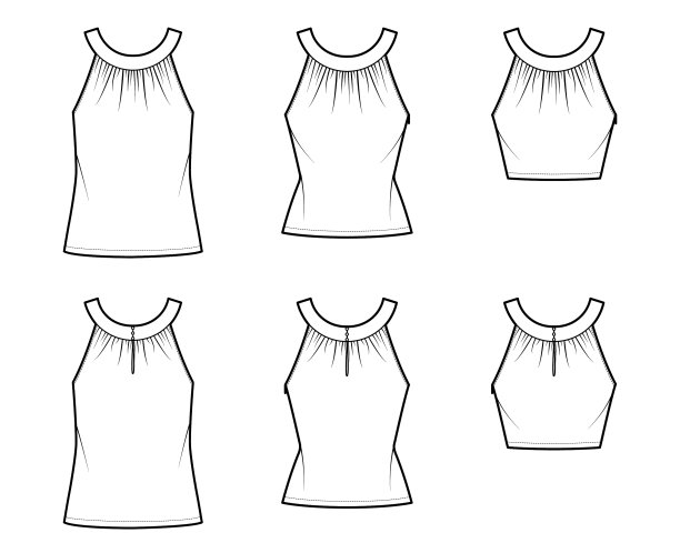 设置顶部圆形颈部带坦克技术图片下载