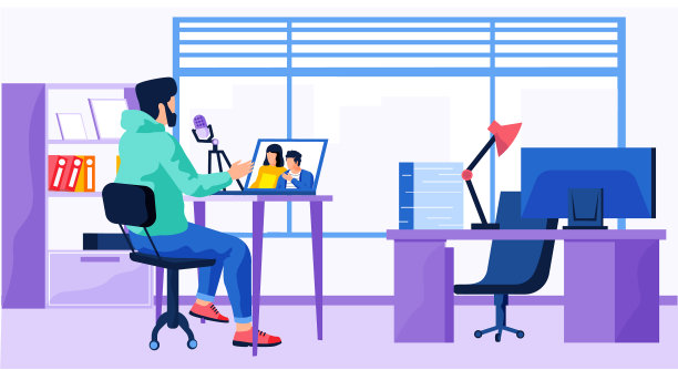 办公室工作概念人正在看一个关于图片下载