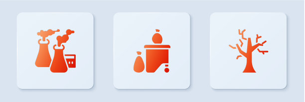 集满垃圾桶烟从工厂和枯萎图片下载