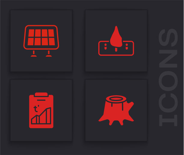 设置树桩太阳能电池板滥伐图片下载