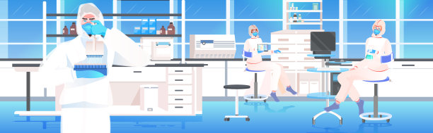 医生们戴着口罩和防护服工作图片下载