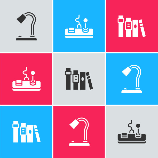 设置台灯手柄和书的图标图片下载