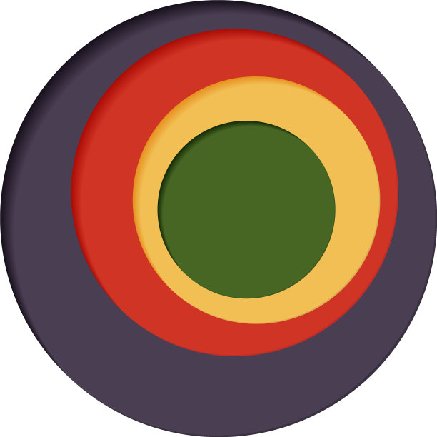 圆形调色板四色一白图片下载