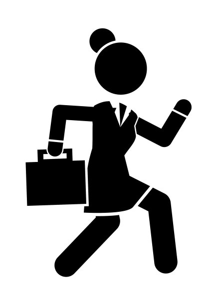 女商人拿着公文包匆忙地跑着图片下载