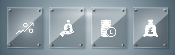 设置硬币的钱与英镑手提袋和图片下载