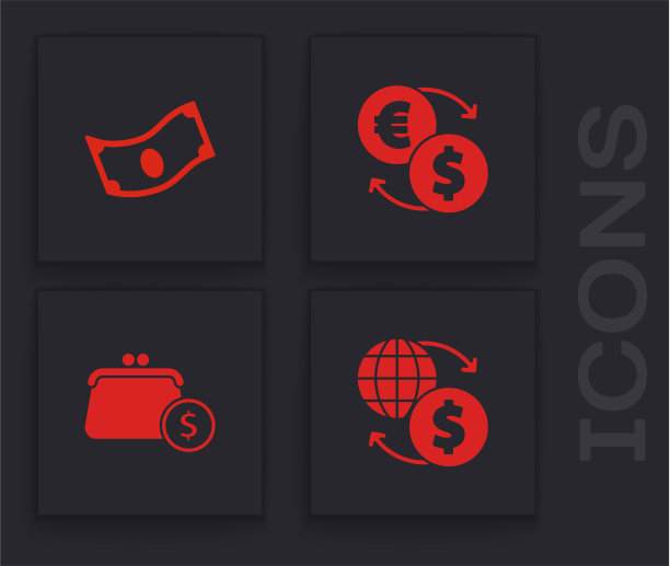 设置货币兑换堆，纸币，现金和图片下载