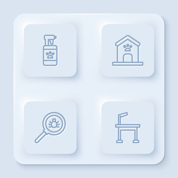 设行宠物洗发水，狗屋和爪印图片下载