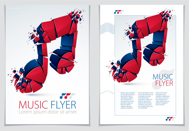 音符碎成碎片，爆炸成3d图片下载