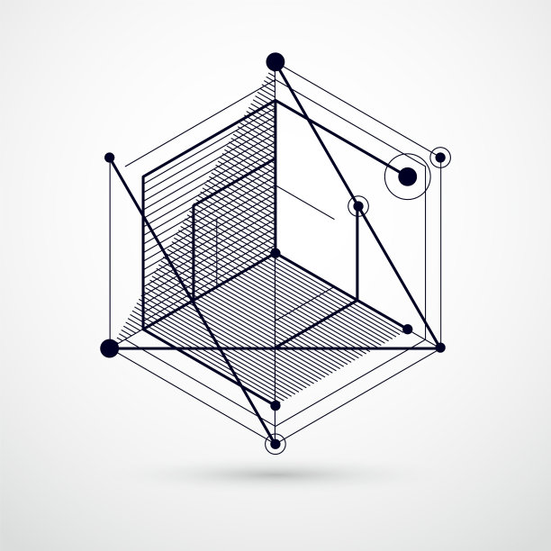 抽象现代复古黑白3d图片下载