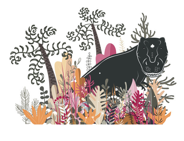 可爱的霸王龙在丛林恐龙在图片下载