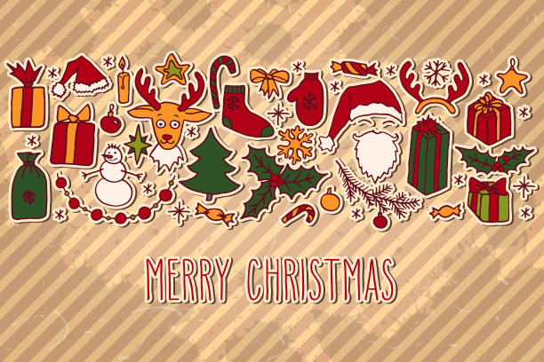 圣诞涂鸦贺卡图片下载