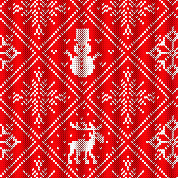 圣诞编织几何装饰与驼鹿图片下载