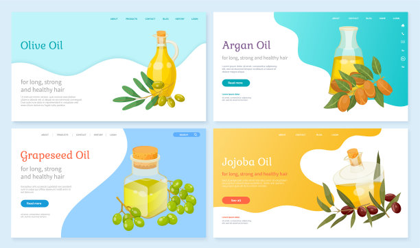 橄榄油和阿甘，荷荷巴和葡萄籽油用于头发图片下载