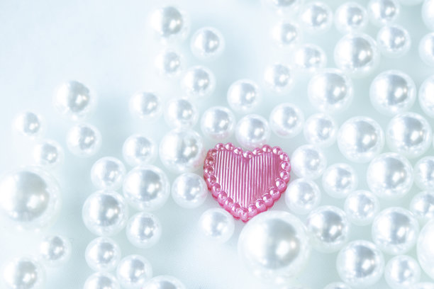 珍珠和心的背景图片下载