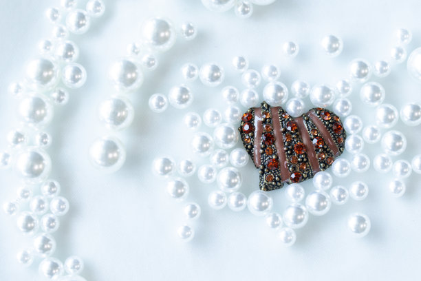 珍珠和心的背景图片下载