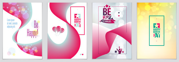 生日快乐和明亮的贺卡包括图片下载