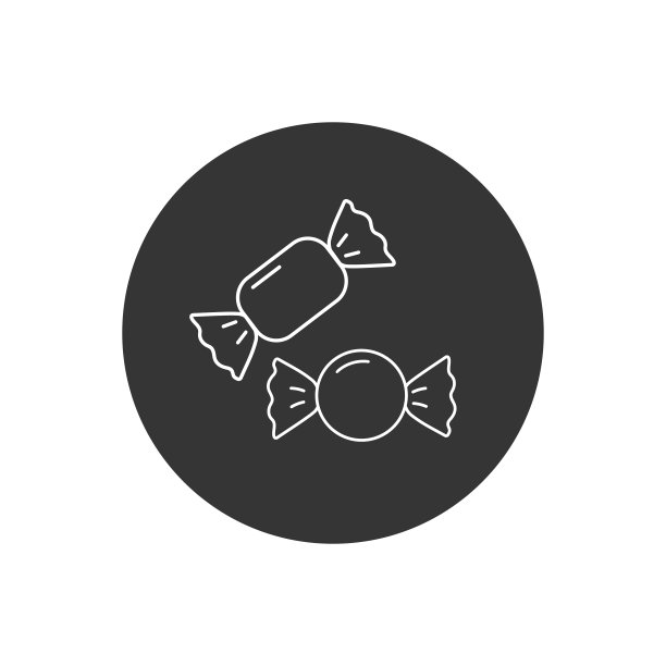 糖果线白色图标在平坦的风格。矢量图图片下载