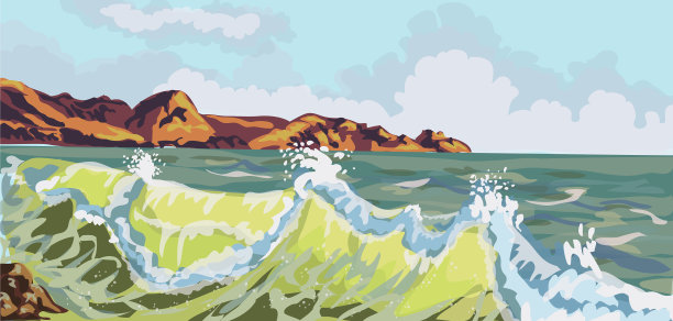 真实的海景冲浪特写大浪图片下载