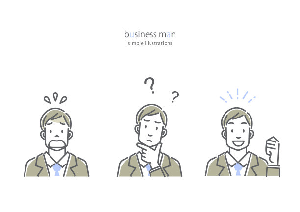 问题和解决方案，简单的线条插图，双色图片下载