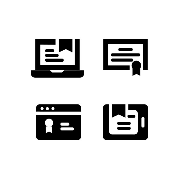 剪影学习证书图标设计图片下载