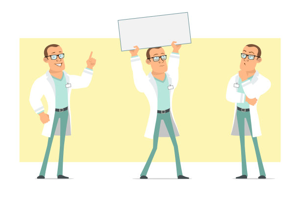 卡通扁搞笑强医生男人物集图片下载