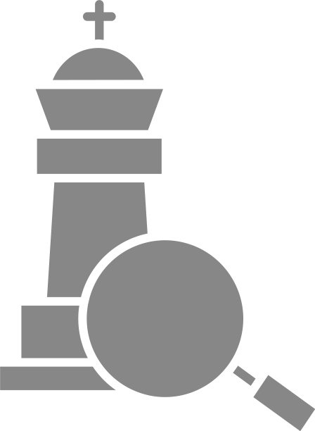 放大镜下的国王象棋灰色图标棋盘图片下载