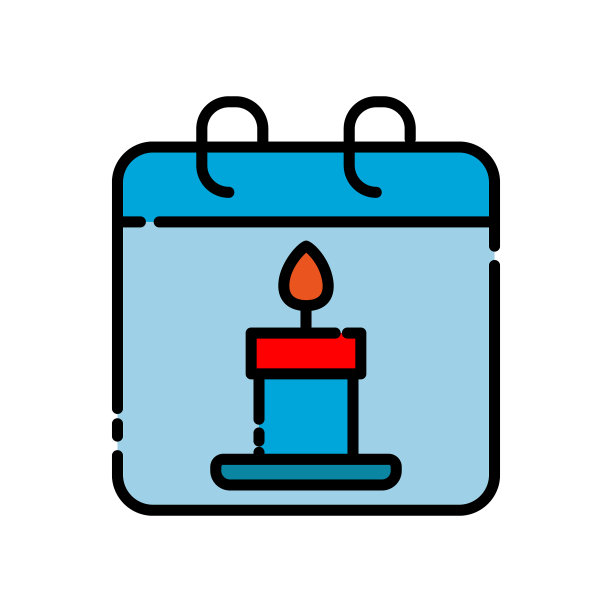 生日线形彩色图标日历图标图片下载