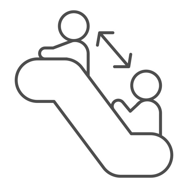 自动扶梯上两个人之间的距离很窄图片下载