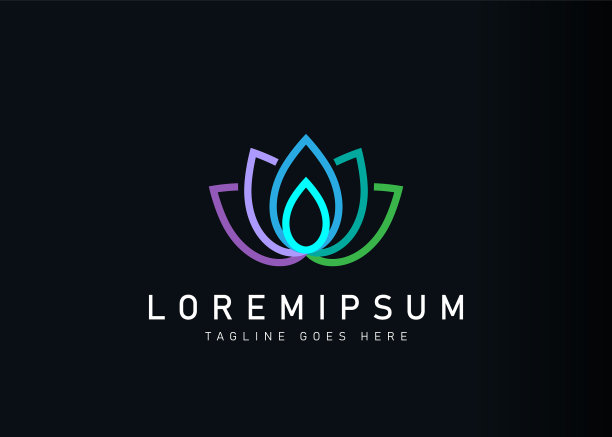 鲜艳的莲花标志设计莲花盛开图片下载