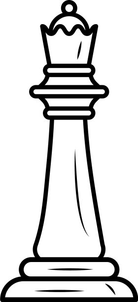 皇后棋子线条风格图标图片下载