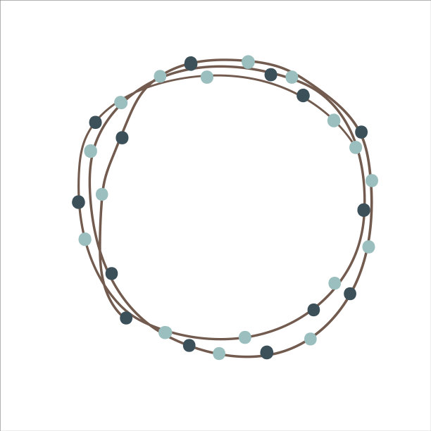 用圆圈和球手绘的花环图片下载