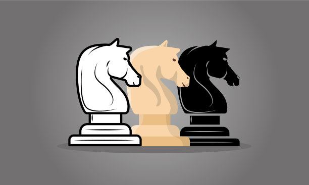 组骑士棋子设置颜色图标图片下载