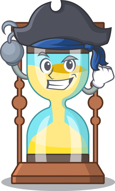 卡通天文钟的设计风格就像一个海盗一样图片下载