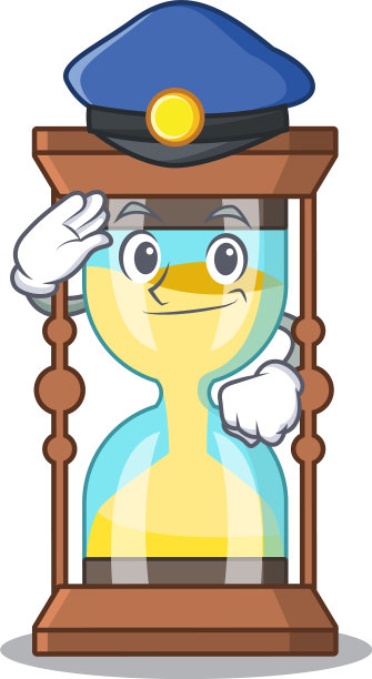 警察吉祥物设计天文钟图片下载