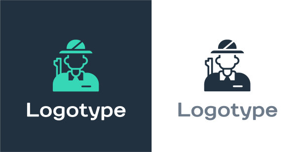 标志型猎人图标孤立在白色背景图片下载