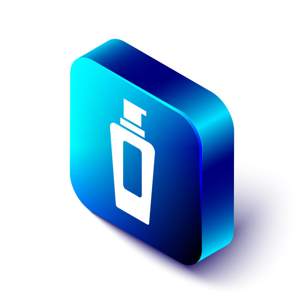 等距瓶装洗发水图标孤立在白色图片下载