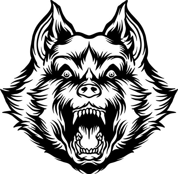 轮廓狼剪纸艺术图片下载