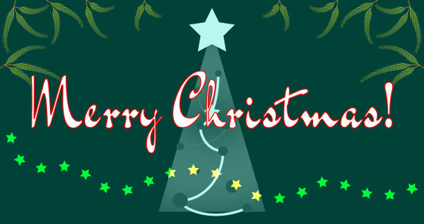 圣诞短信和圣诞杉树的树枝图片下载