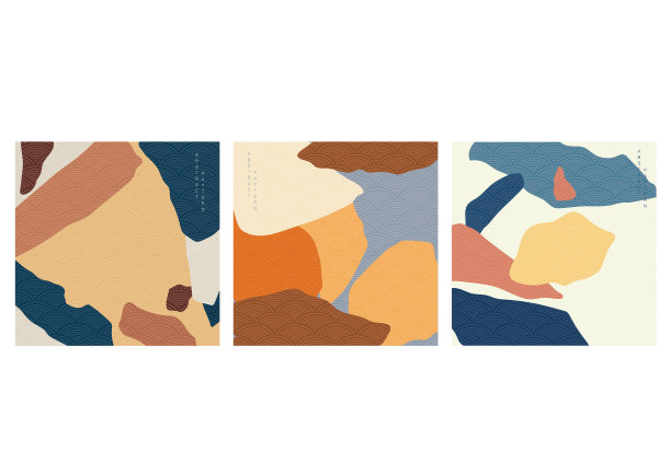 抽象艺术背景与日本波浪图片下载