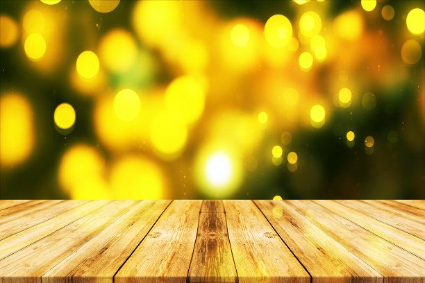 3D渲染，空木桌与Bokeh模糊背景，为您的照片蒙太奇或产品显示，空间放置项目在桌子上，模拟显示产品。图片下载