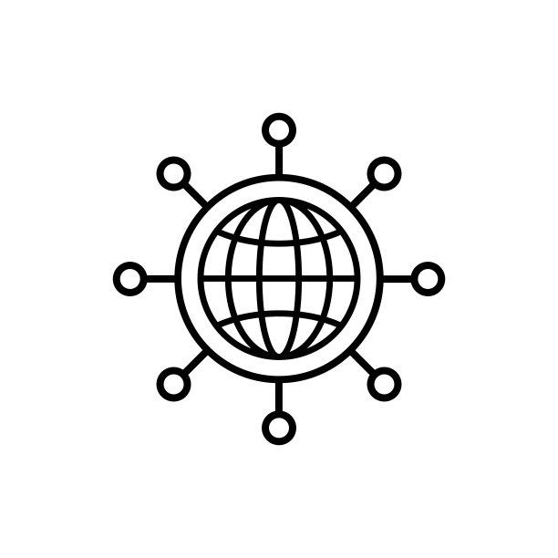 全球网络图标在平面网络符号图片下载