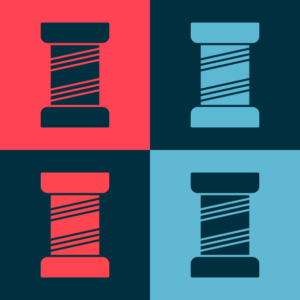 波普艺术缝纫线对线轴图标隔离上图片下载