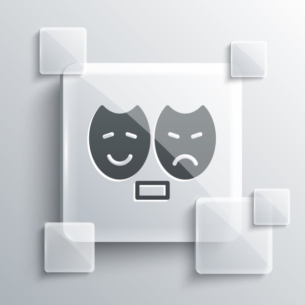 灰色喜剧和悲剧戏剧面具图标图片下载