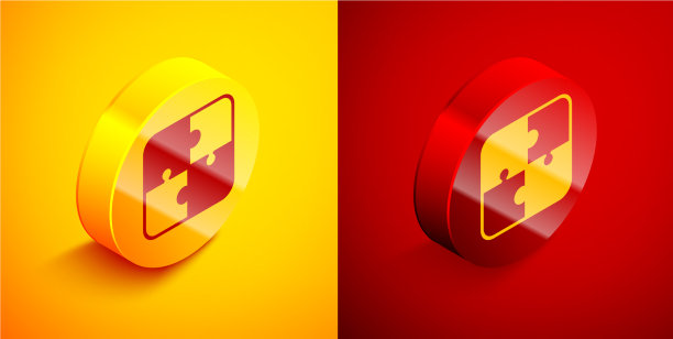 等距拼图玩具图标孤立上图片下载