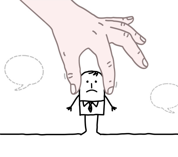 人类的大手遮着耳朵，像个卡通人物图片下载