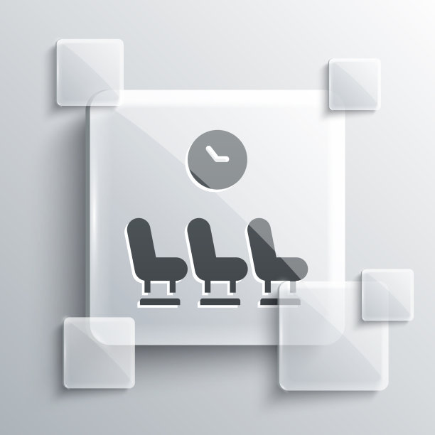 灰色的等候室图标孤立在灰色的背景图片下载