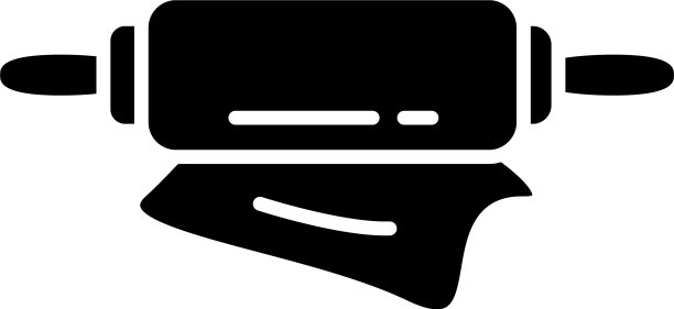 卷木糕点器具剪影风格图标图片下载