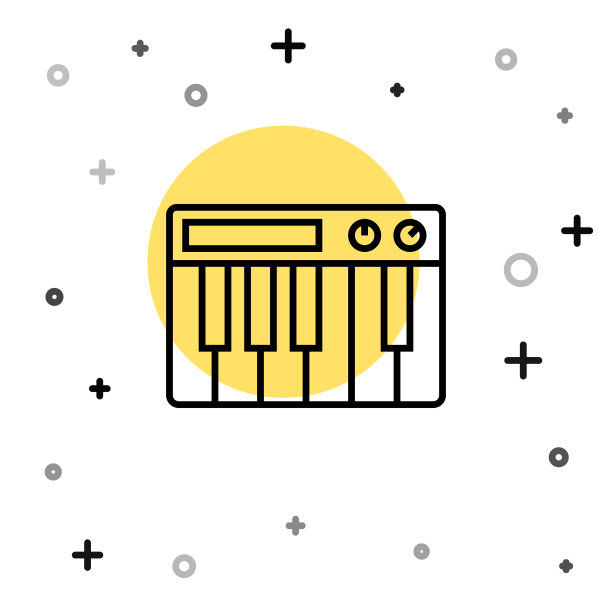 黑线音乐合成器图标隔离图片下载